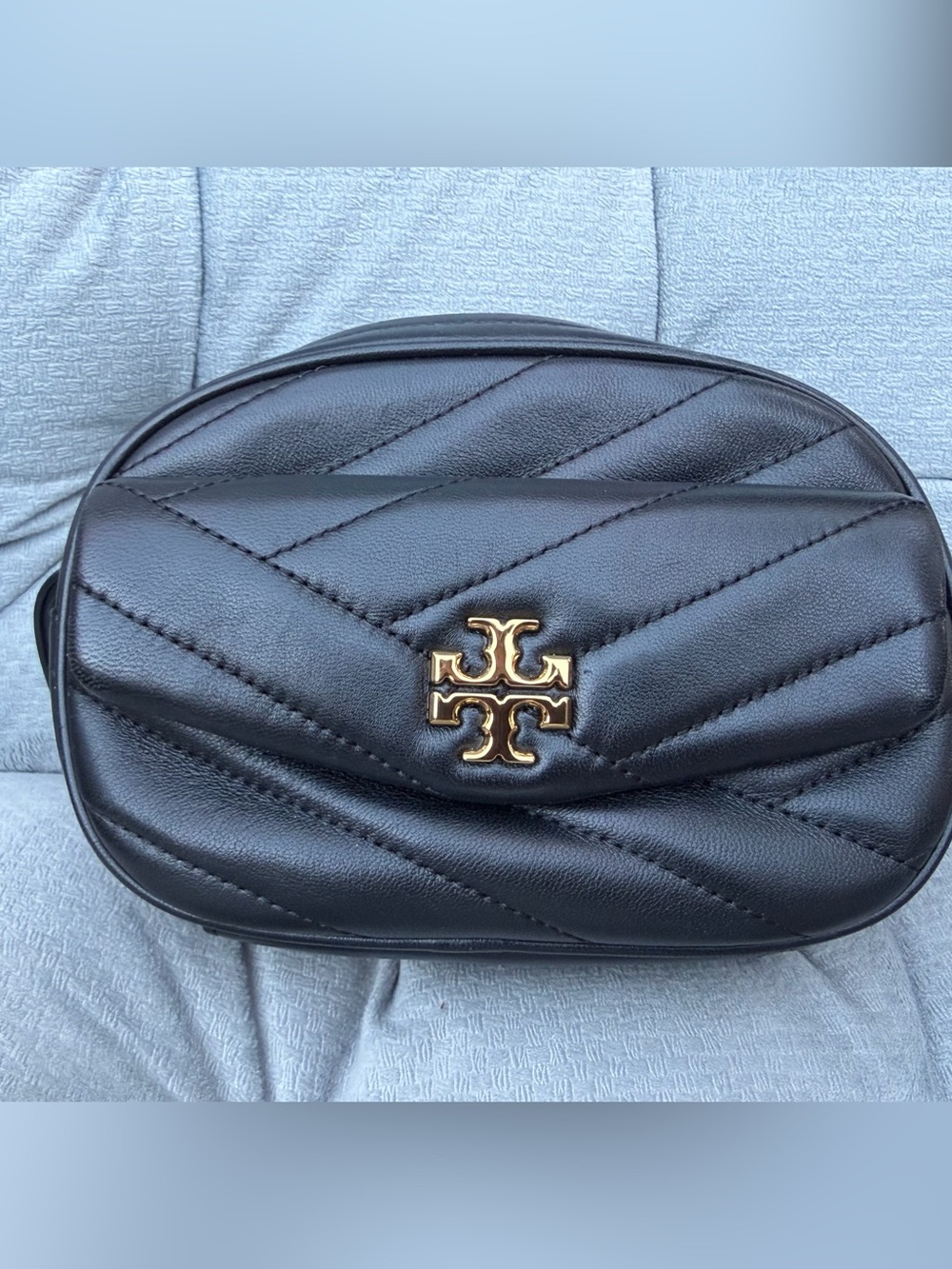Tory Burch Black Kira Belt Bag Quilted Leather